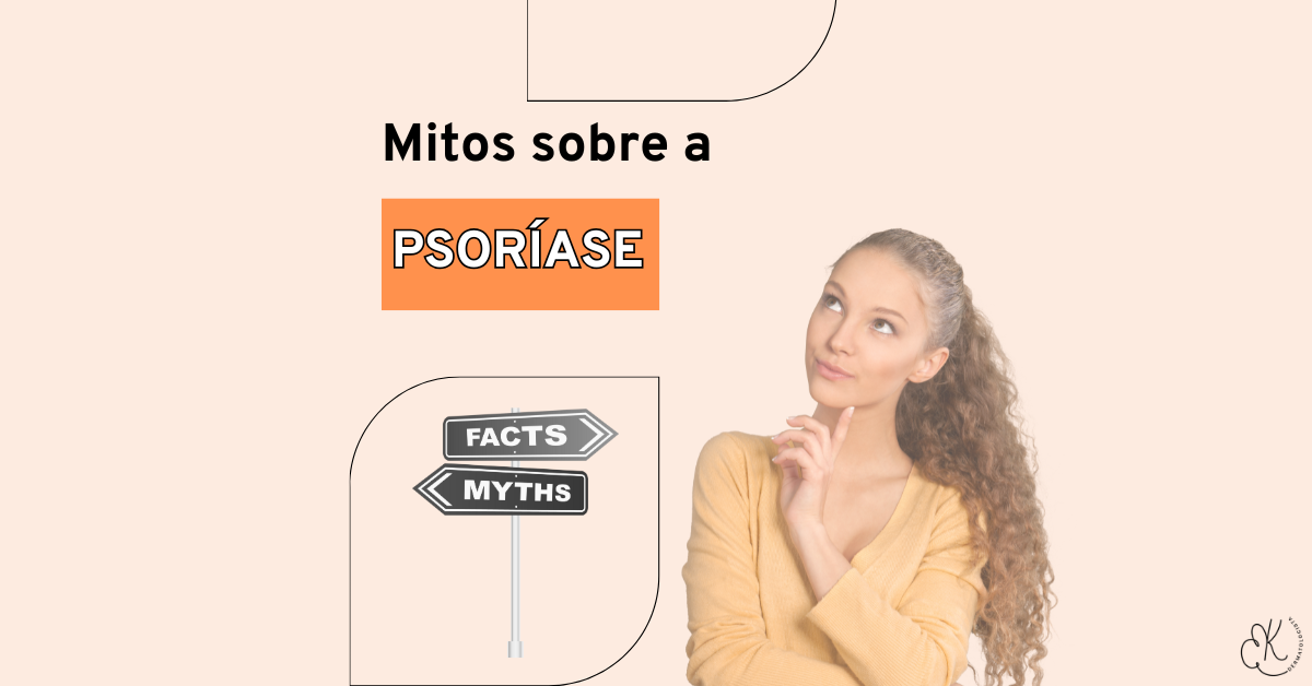 Mulher pensativa ao lado de placas com os dizeres “Facts” e “Myths”