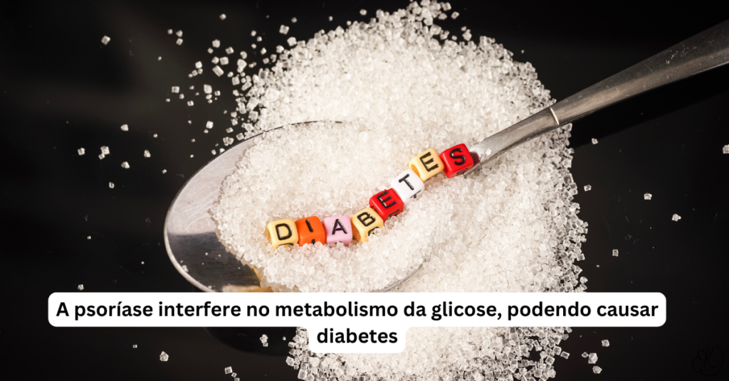 Colher com açúcar e letras formando a palavra “diabetes”