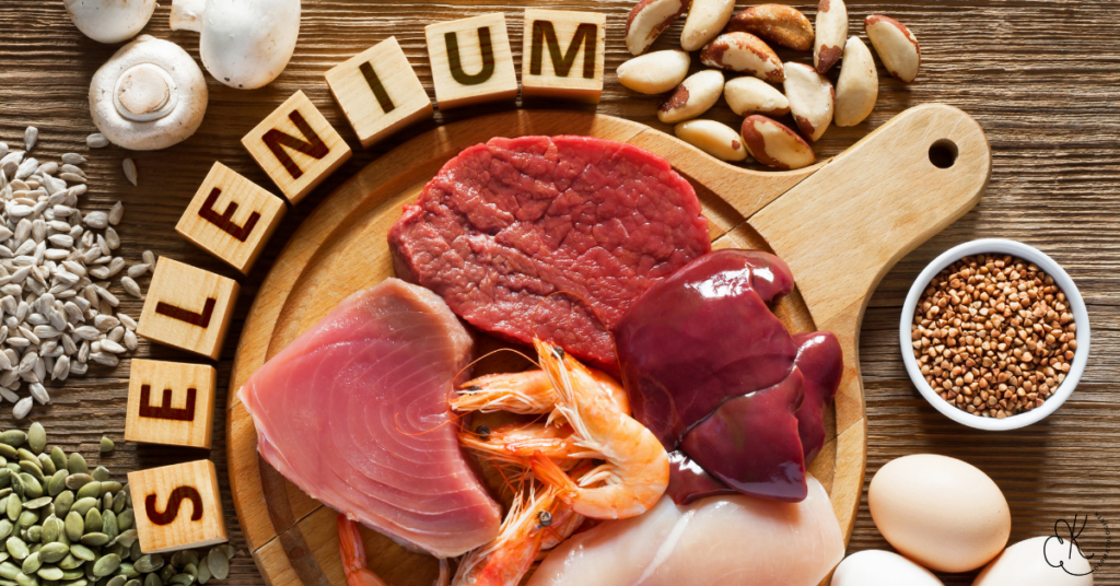 Alimentos ricos em selênio como castanha-do-pará, fígado, atum e ovos